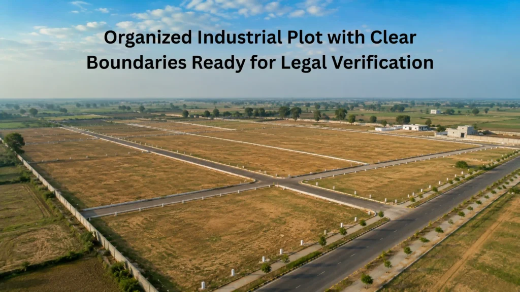 Organized industrial plot with clear boundary markers representing the due diligence and verification process to buy industrial plot in Sisana