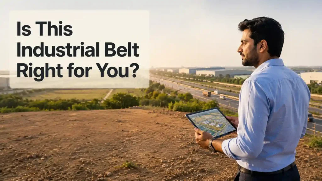 Business investor evaluating an industrial land plot near IMT Kharkhoda, Sonipat