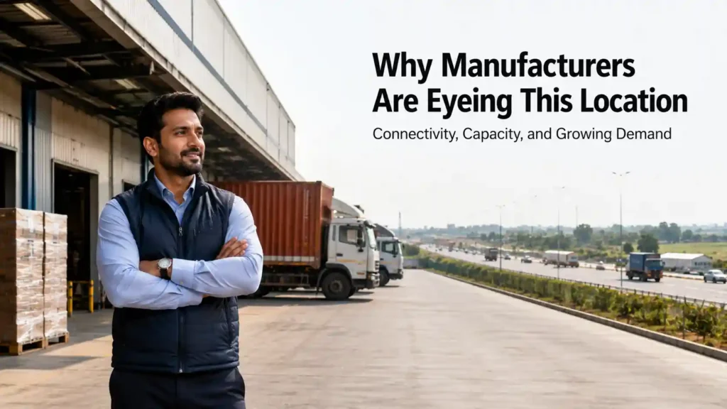 Factory operator at a loading dock representing manufacturer demand near IMT Kharkhoda Phase 2