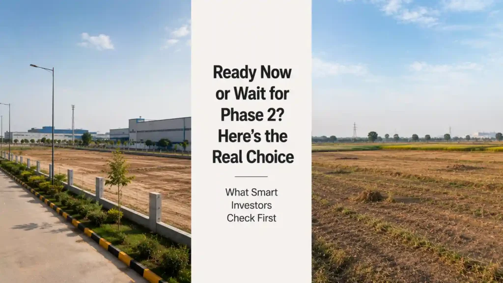 Comparison of a ready industrial plot and undeveloped land representing the IMT Kharkhoda Phase 2 decision