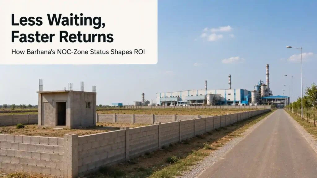 Basic plot structure leading toward an operating factory representing the NOC-zone investment advantage in Barhana
