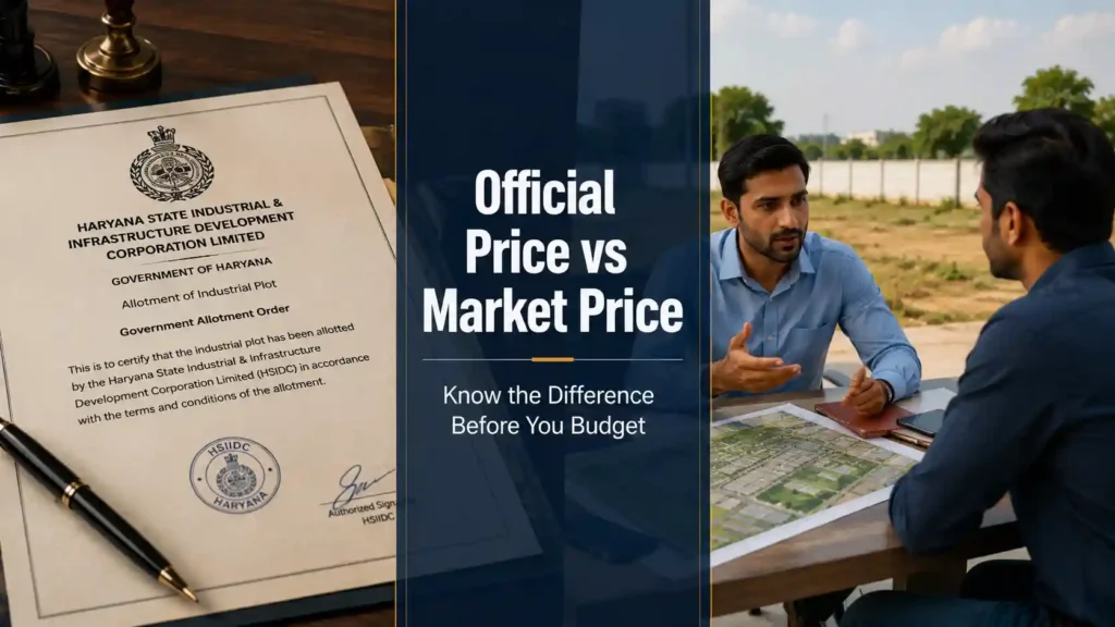 Visual comparison of HSIIDC's official reserve price versus private market asking price