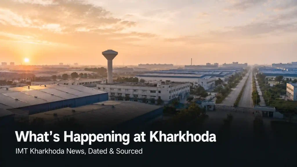 Industrial skyline at IMT Kharkhoda showing ongoing development