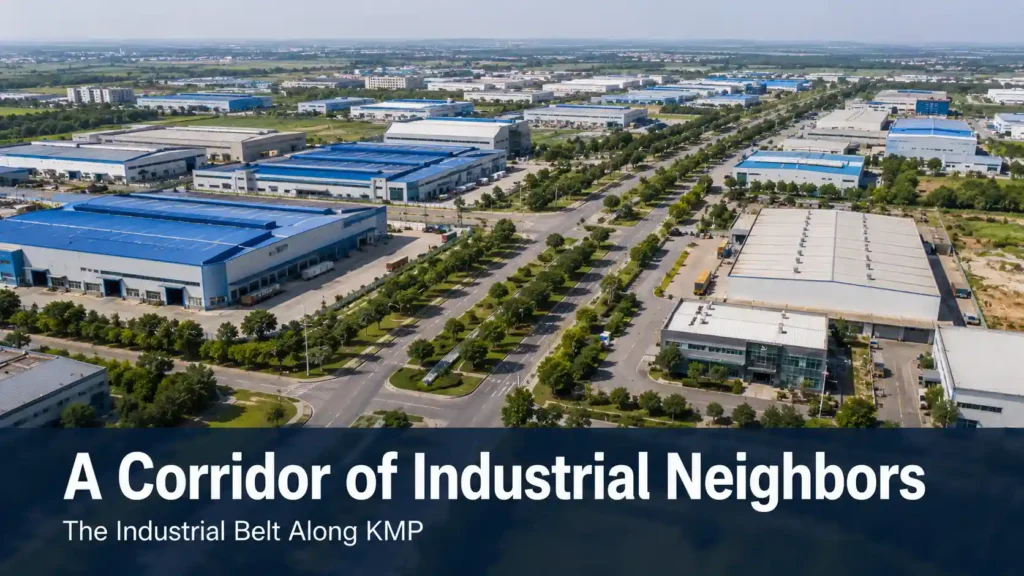 Industrial hubs connected along the KMP Expressway corridor near IMT Kharkhoda