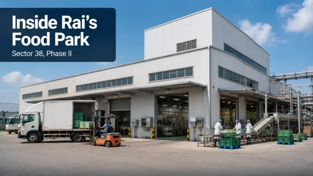 Modern food-processing facility representing Rai Industrial Area's Food Park zone