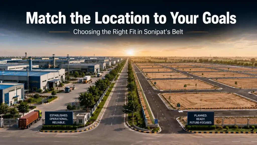 Two contrasting industrial land types side by side, representing the choice between Rai and newer alternatives