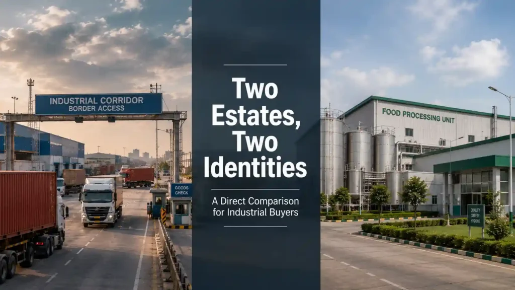 Side-by-side comparison of Rai and Kundli industrial areas in Sonipat, Haryana