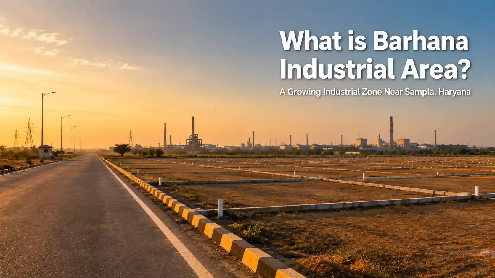 Open plotted industrial land representing Barhana Industrial Area near Sampla, Haryana