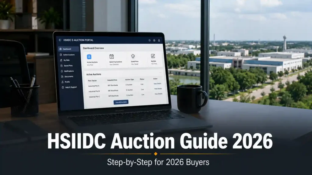 HSIIDC e-auction process guide for IMT Kharkhoda industrial plots in 2026